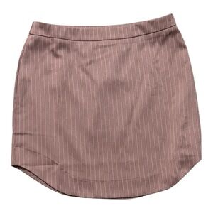 SANS SOUCI Brown White Pinstripe‎ Skirt Mini Size L Summer Party Work Date Night